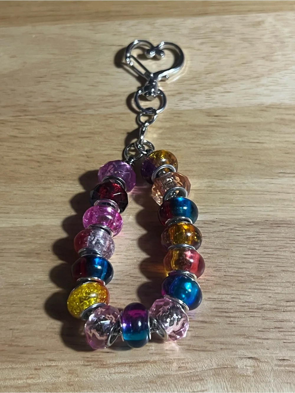 Multicolor Glass Bead Keychain Charm - Women Accessories M63